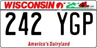 WI license plate 242YGP