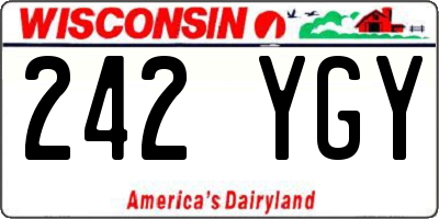 WI license plate 242YGY