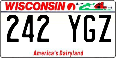 WI license plate 242YGZ