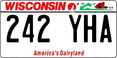 WI license plate 242YHA