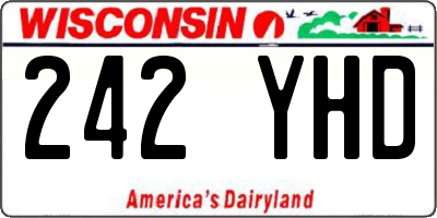 WI license plate 242YHD