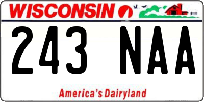 WI license plate 243NAA