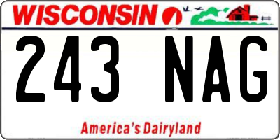 WI license plate 243NAG