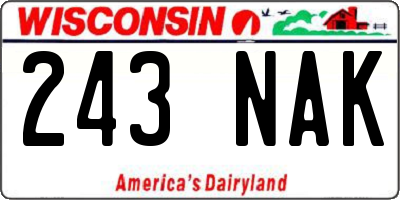 WI license plate 243NAK