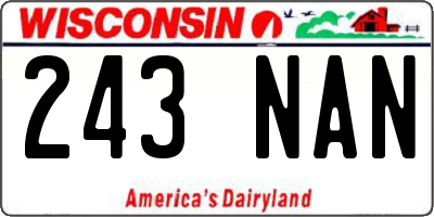 WI license plate 243NAN