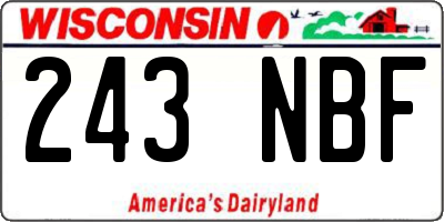 WI license plate 243NBF