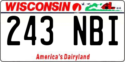 WI license plate 243NBI