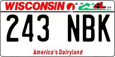 WI license plate 243NBK
