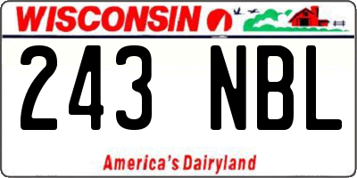 WI license plate 243NBL