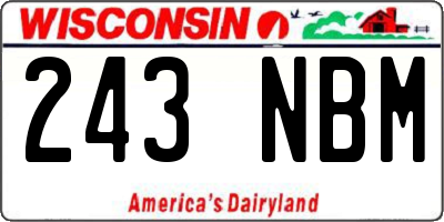 WI license plate 243NBM