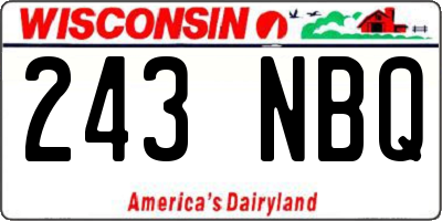 WI license plate 243NBQ