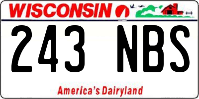WI license plate 243NBS