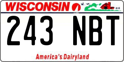 WI license plate 243NBT