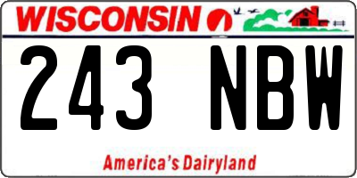 WI license plate 243NBW