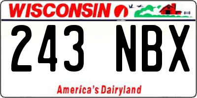 WI license plate 243NBX