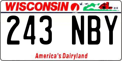 WI license plate 243NBY