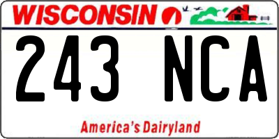 WI license plate 243NCA