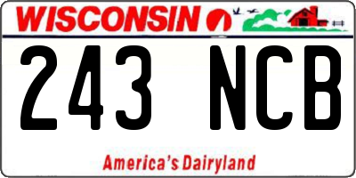 WI license plate 243NCB