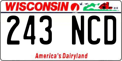 WI license plate 243NCD
