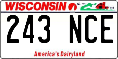 WI license plate 243NCE