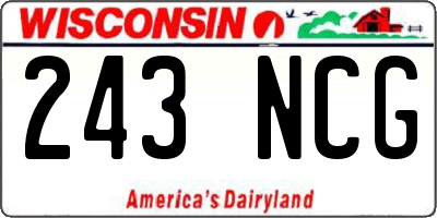 WI license plate 243NCG