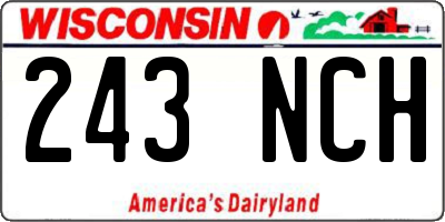 WI license plate 243NCH