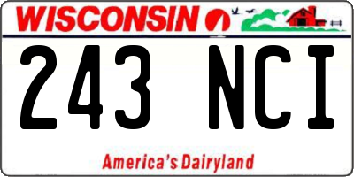WI license plate 243NCI