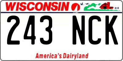 WI license plate 243NCK