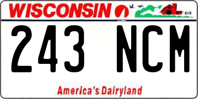 WI license plate 243NCM