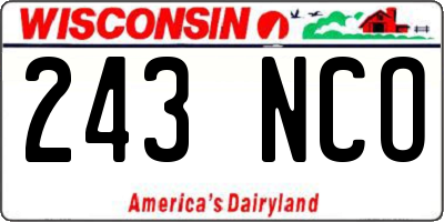 WI license plate 243NCO