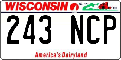 WI license plate 243NCP