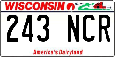 WI license plate 243NCR