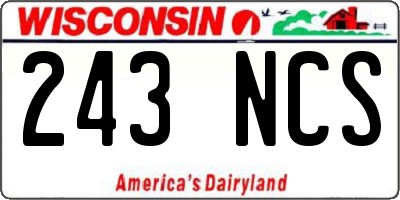 WI license plate 243NCS