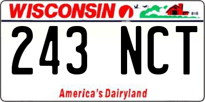 WI license plate 243NCT