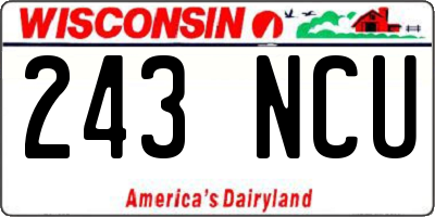 WI license plate 243NCU