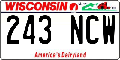 WI license plate 243NCW