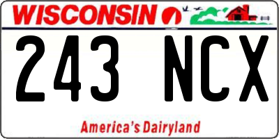 WI license plate 243NCX