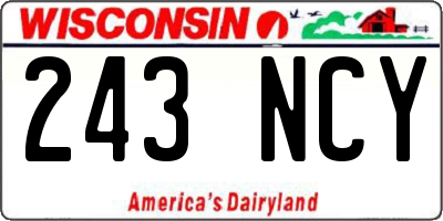 WI license plate 243NCY