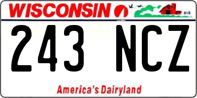 WI license plate 243NCZ