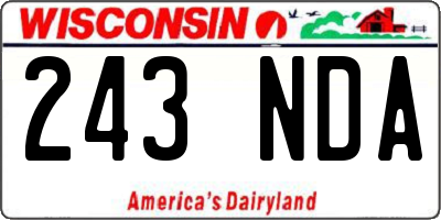 WI license plate 243NDA