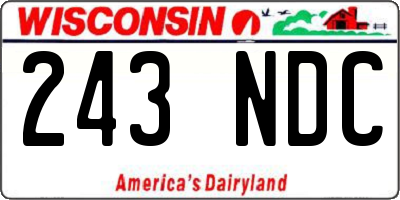 WI license plate 243NDC