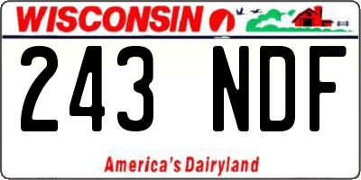 WI license plate 243NDF