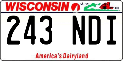 WI license plate 243NDI