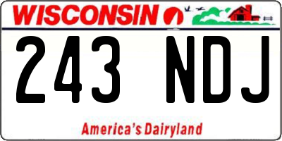 WI license plate 243NDJ