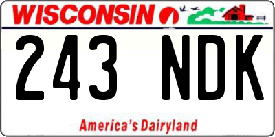 WI license plate 243NDK