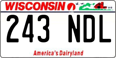 WI license plate 243NDL