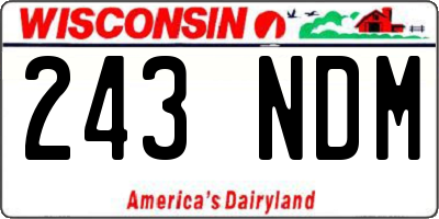 WI license plate 243NDM