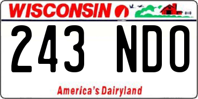 WI license plate 243NDO