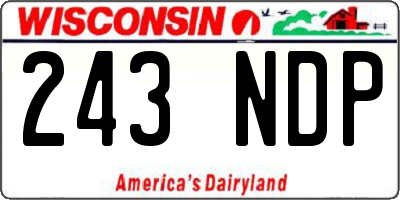 WI license plate 243NDP