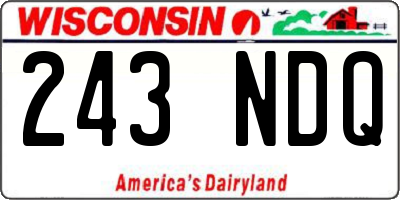 WI license plate 243NDQ